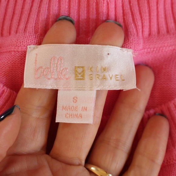 Belle By Kim Gravel, Square Crochet Sleeve sweater NWOT - Picture 11 of 14